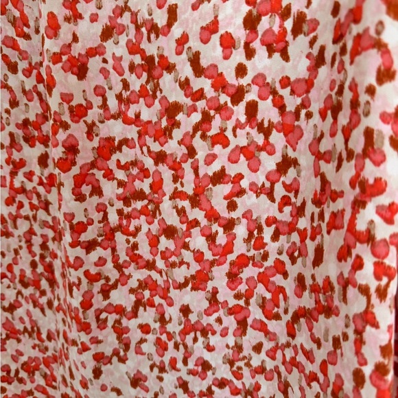 TALBOTS Orange Coral Abstract Patterned Pintucked Career Blouse Size S NWT $90 - Picture 9 of 11